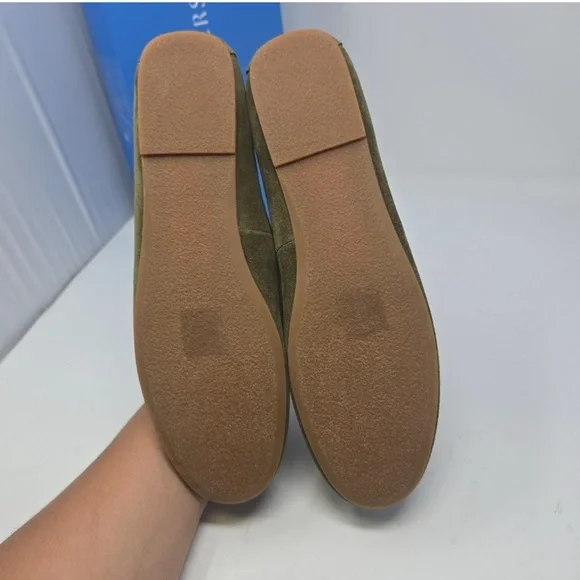 Jack Rogers Womens Size 10 Narrow Meyers Penny Moc Green Suede Loafers - Picture 3 of 9